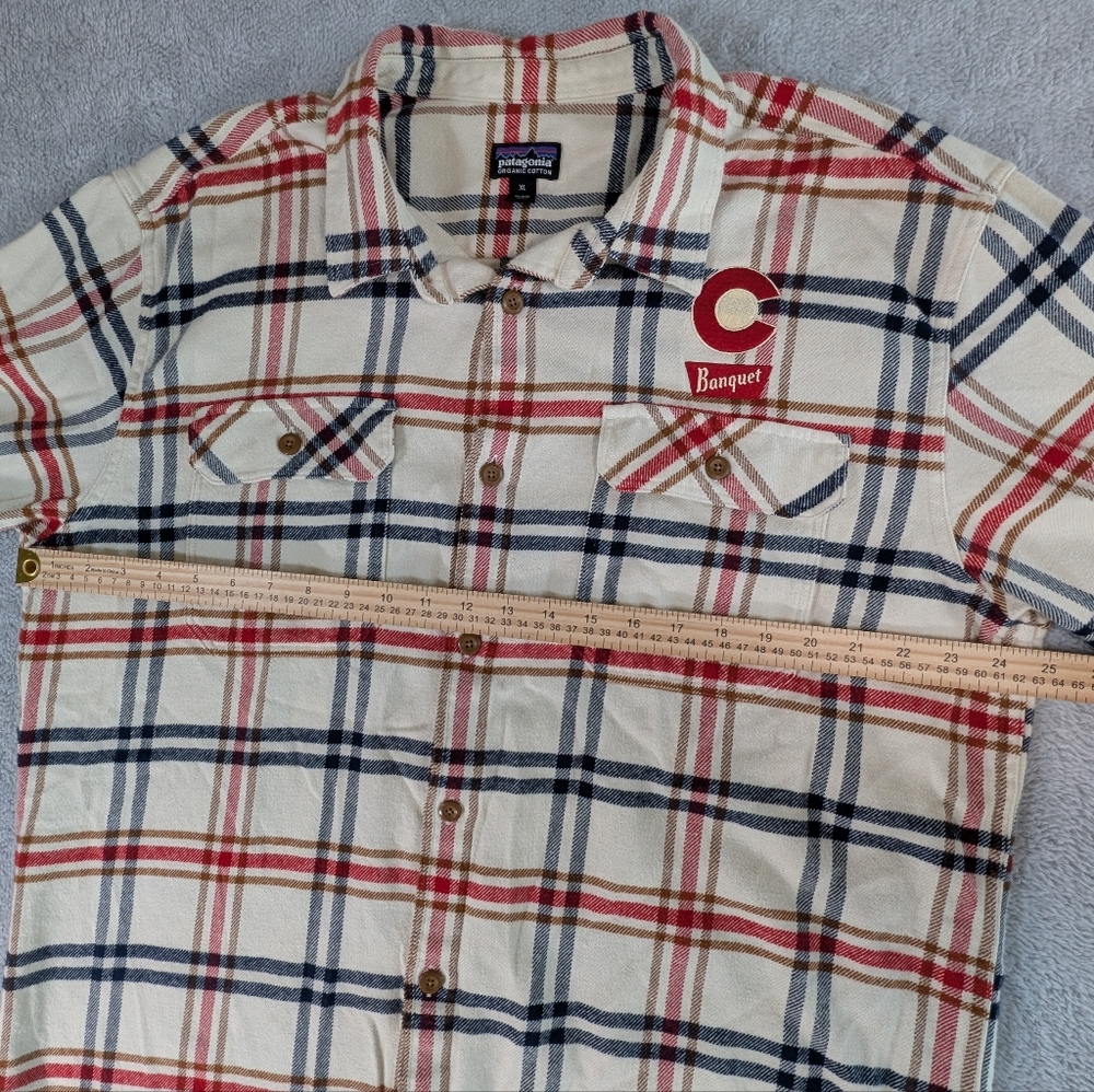 Patagonia Mens XL Organic Cotton Flannel Shirt Plaid Coors Banquet Patch 53947 - Picture 3 of 7